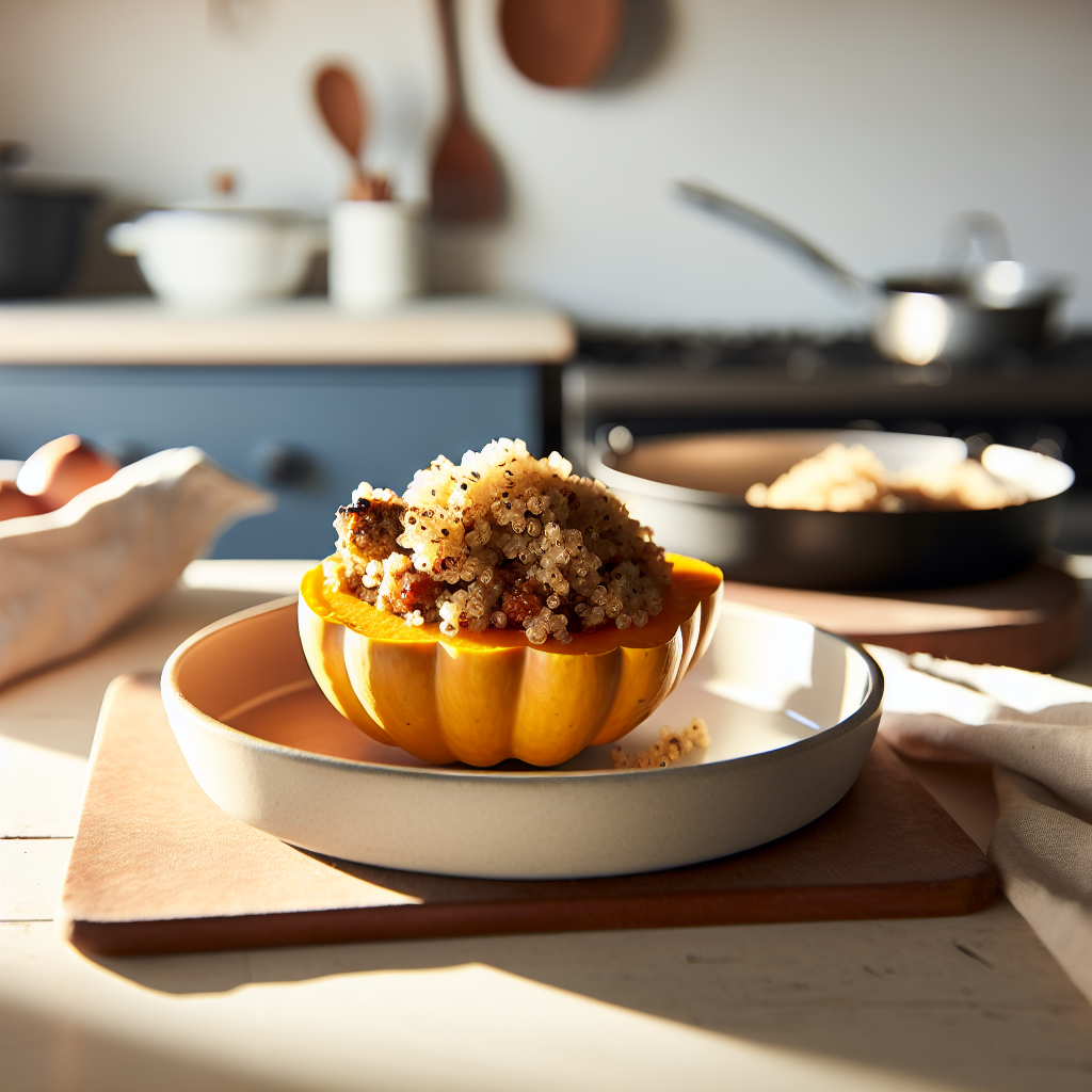 Delicious stuffed acorn squash with quinoa