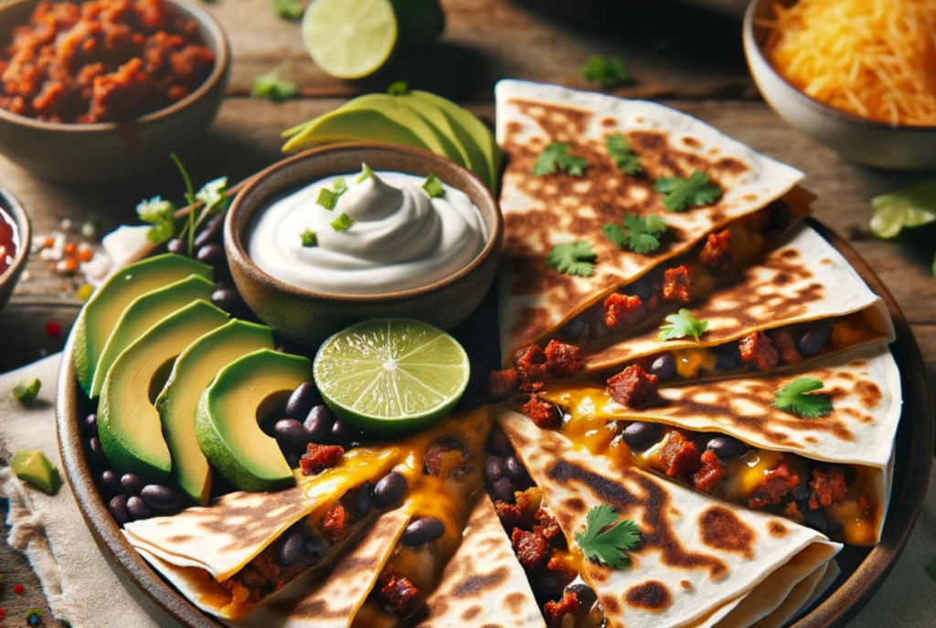 Chorizo and Bean Quesadilla