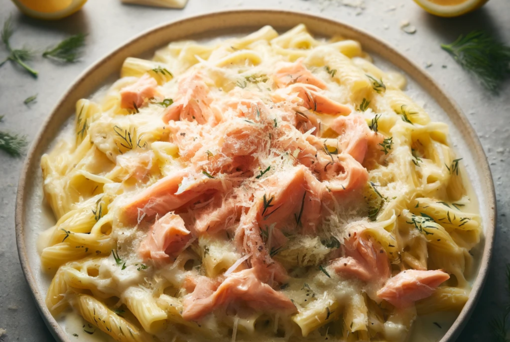 Garlic-Lemon Salmon Pasta