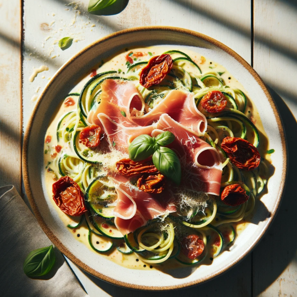 Parma Ham and Sun-dried Courgetti