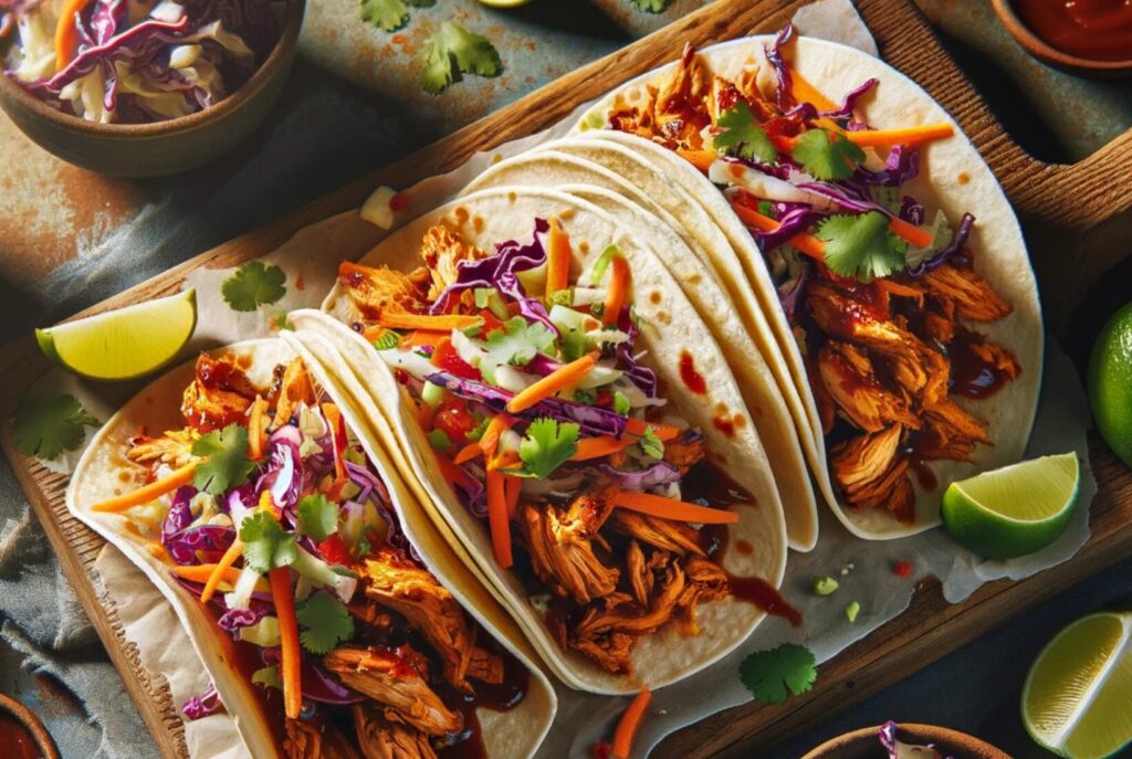 BBQ Chicken Tacos with Homemade Slaw