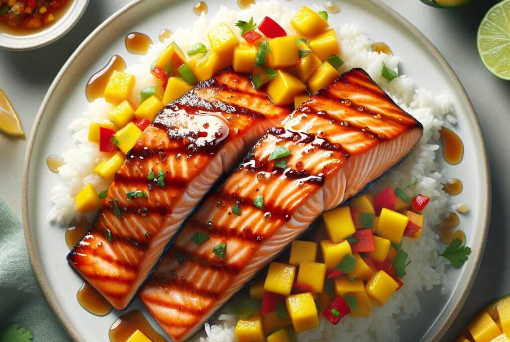 Maple Glazed Salmon with Mango Salsa