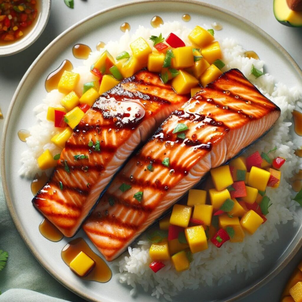 Maple Glazed Salmon with Mango Salsa