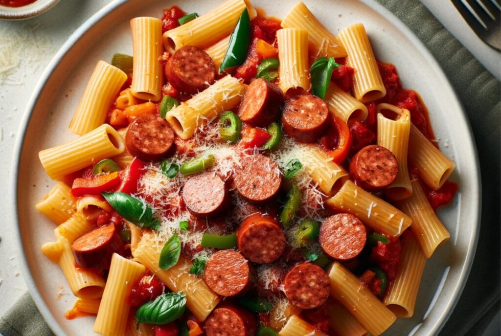 Spicy Sausage and Peppers Pasta