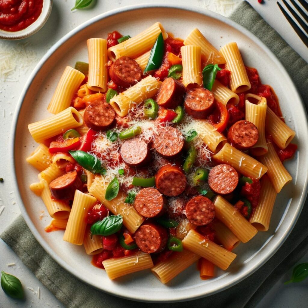 Spicy Sausage and Peppers Pasta