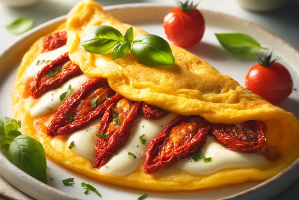 Sun-Dried Tomato and Mozzarella Omelette