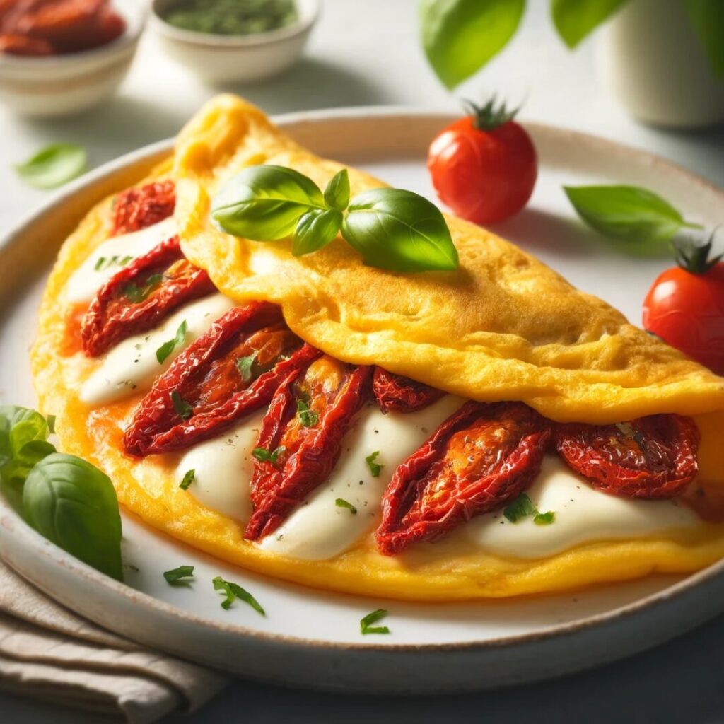 Sun-Dried Tomato and Mozzarella Omelette