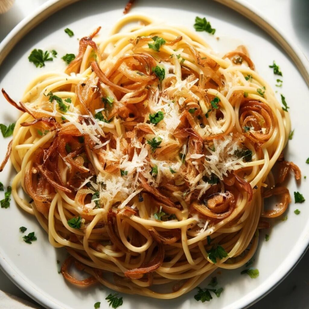 Garlic and Caramelised Onion Spaghetti