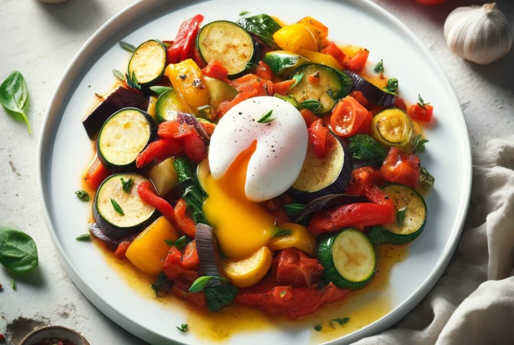 Quick Ratatouille with Poached Eggs