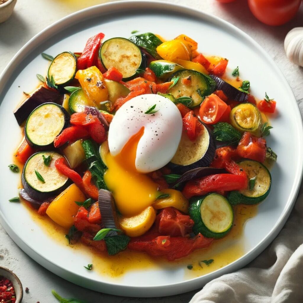 Quick Ratatouille with Poached Eggs