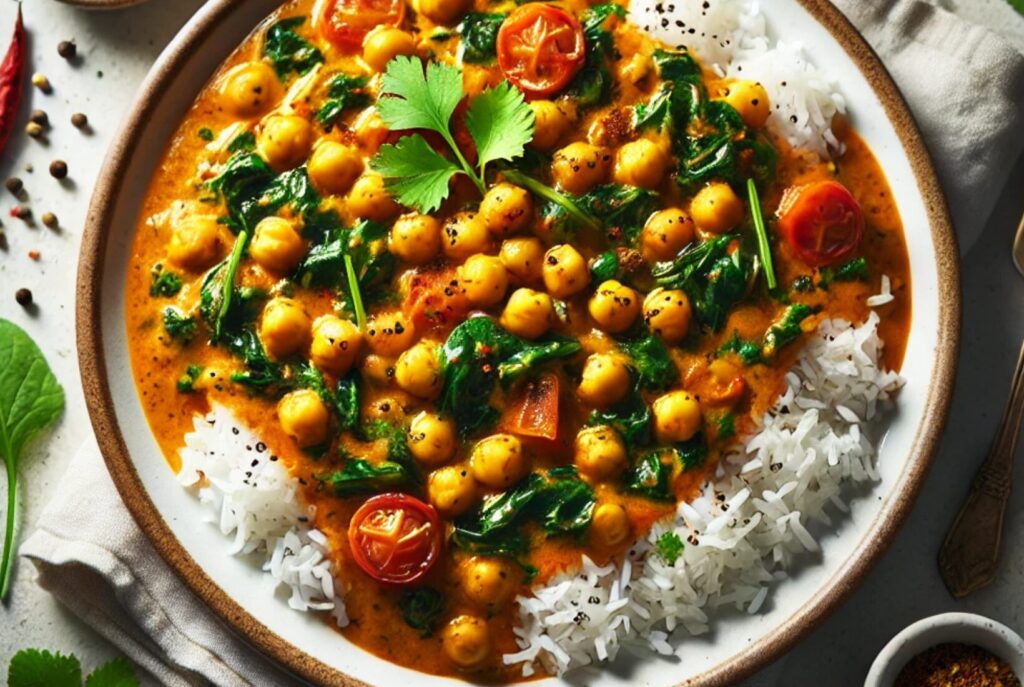 Quick Chickpea and Spinach Curry