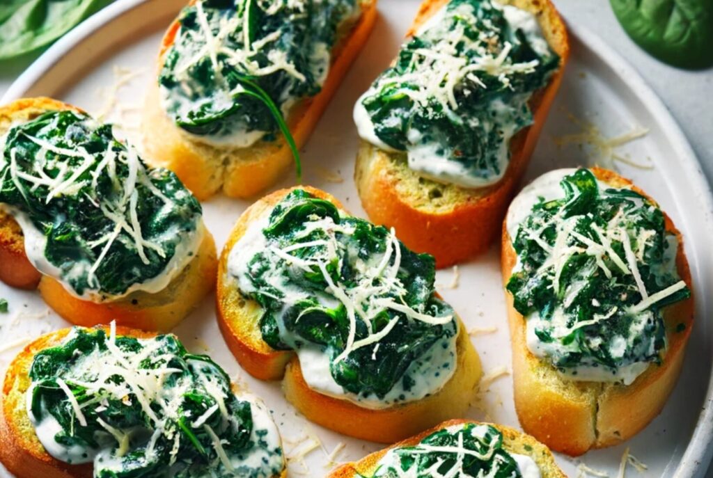 Spinach and Artichoke Crostini