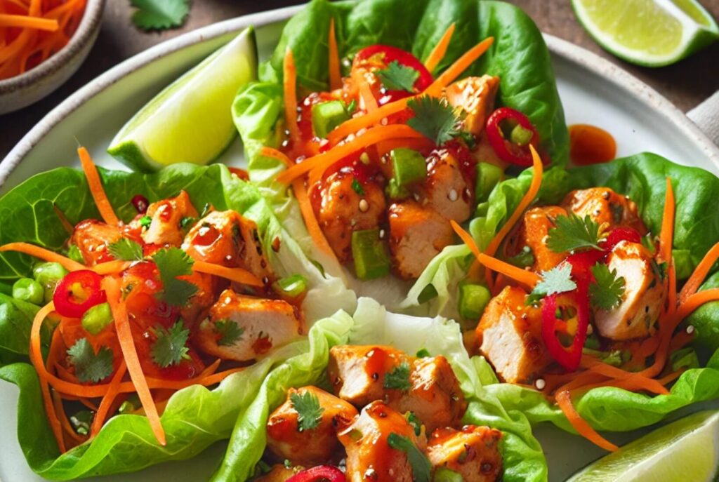 Sriracha Lime Chicken Lettuce Wraps