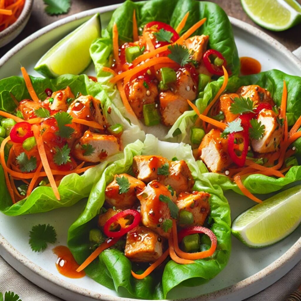 Sriracha Lime Chicken Lettuce Wraps