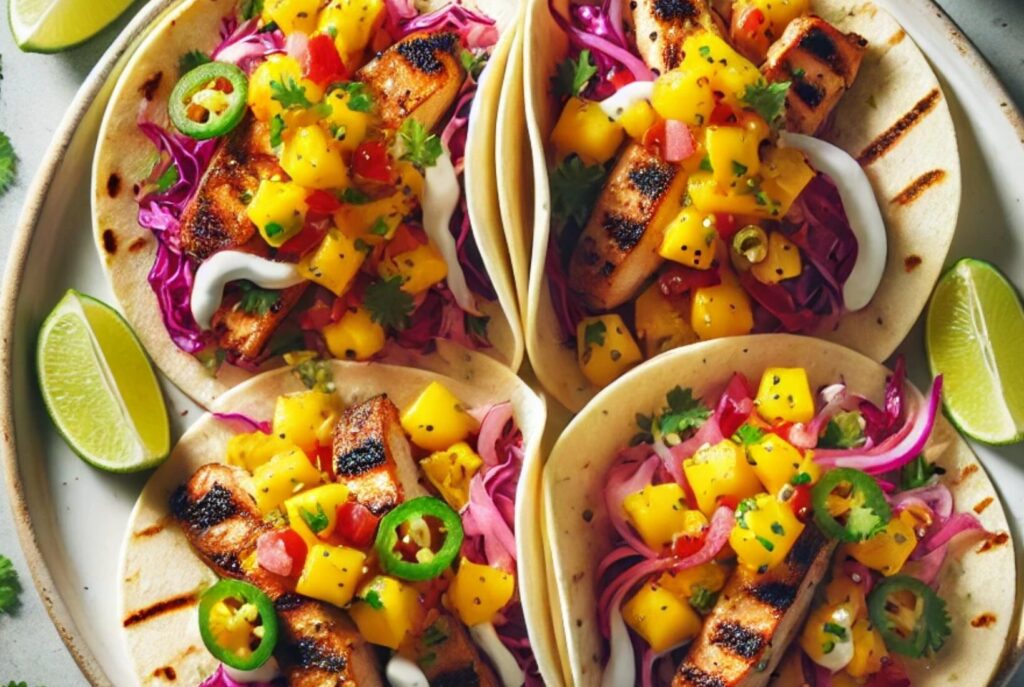 Jerk Chicken Tacos with Mango Salsa