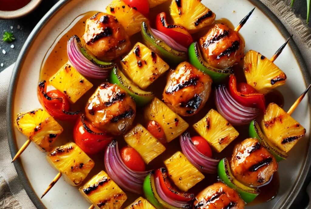 Pineapple Teriyaki Chicken Skewers