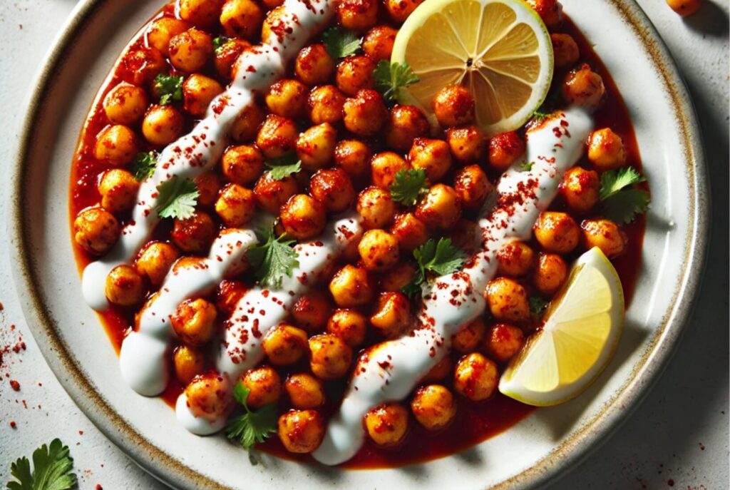 Chickpeas with Harissa and Yoghurt