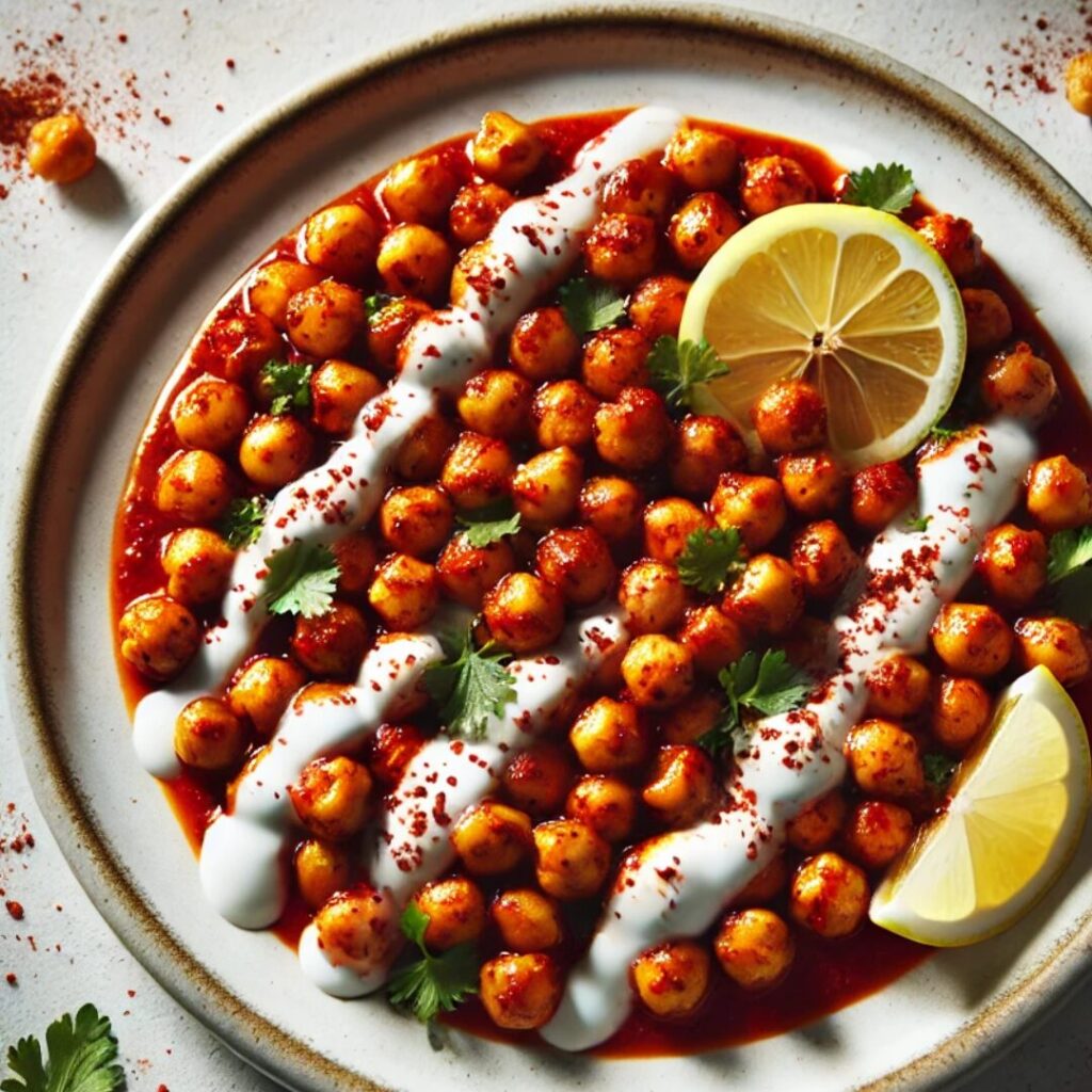 Chickpeas with Harissa and Yoghurt