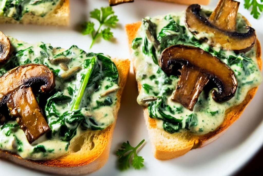 Creamy Mushroom and Spinach Toast