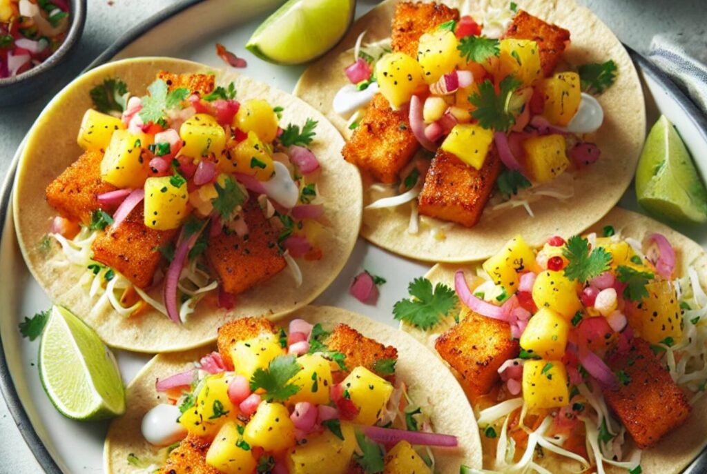 Crispy Basa Tacos with Pineapple Salsa