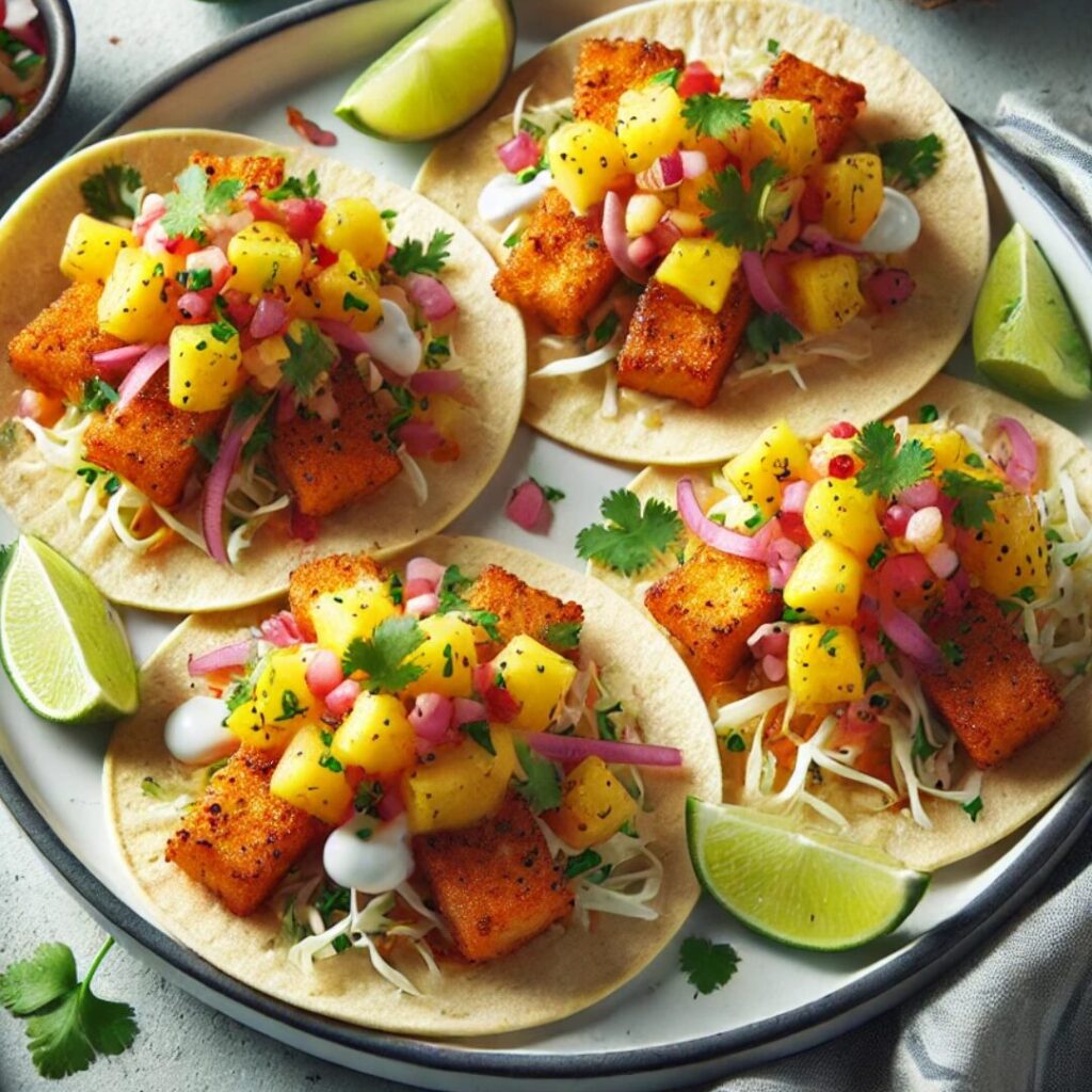 Crispy Basa Tacos with Pineapple Salsa