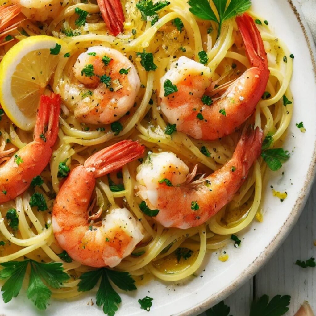 Garlic Lemon Prawn Pasta