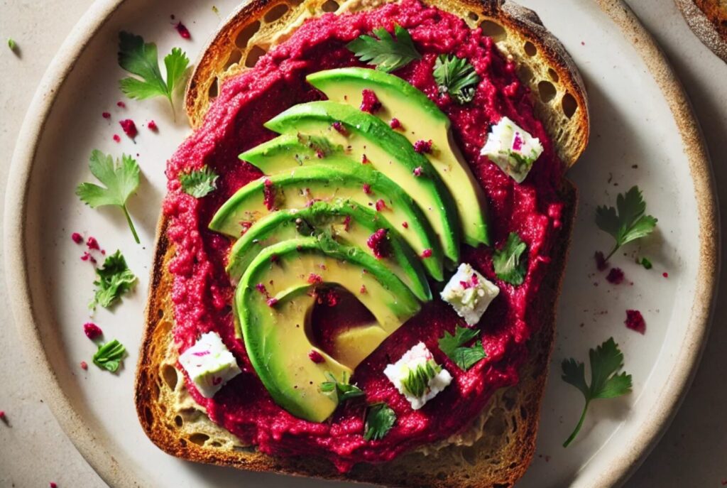 Beetroot Hummus Toast