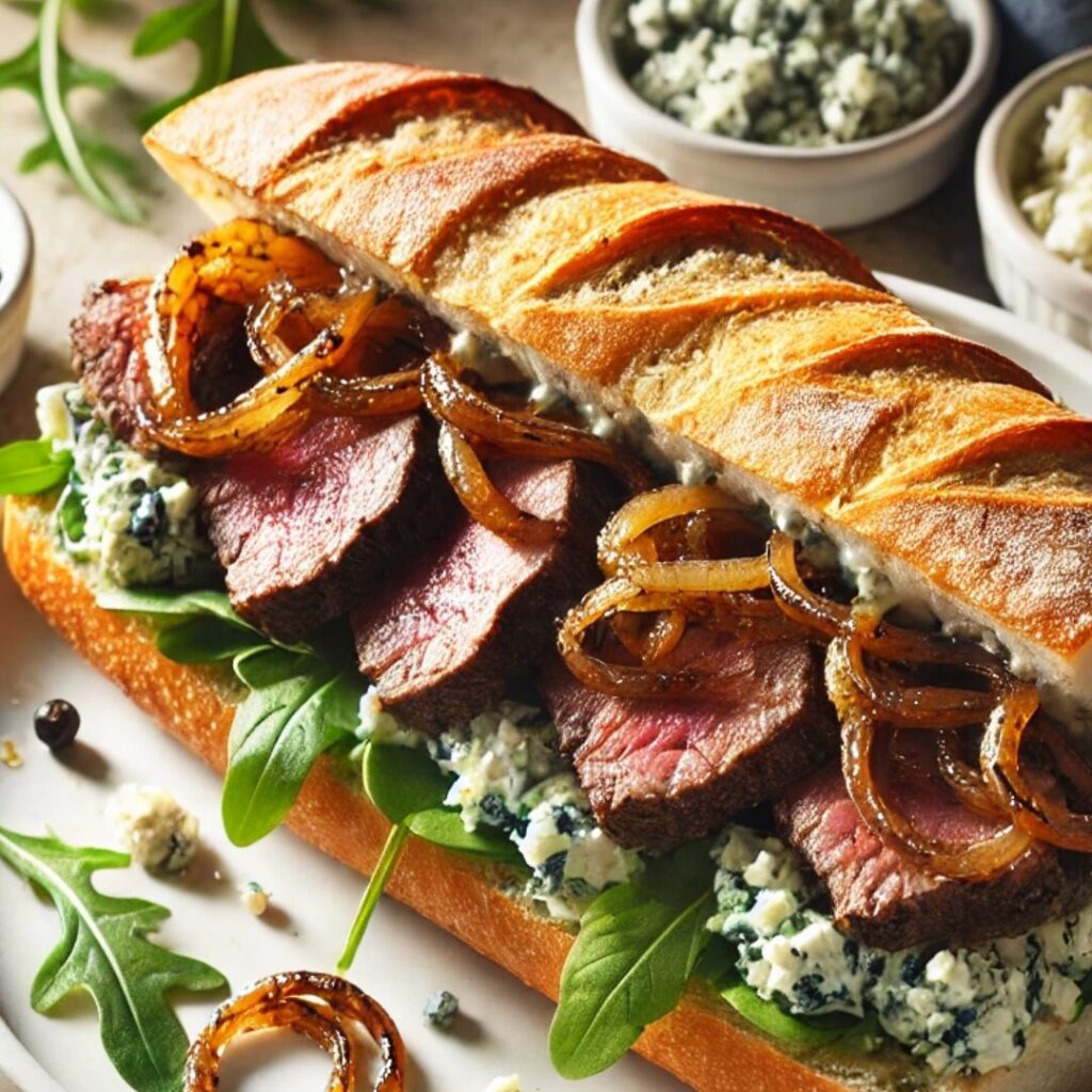 Blue Cheese and Caramelised Onion Steak Sandwich