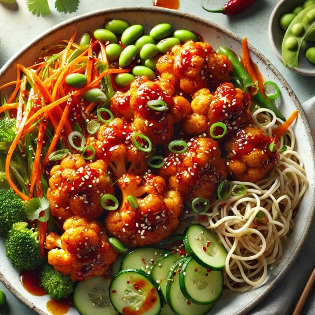 Crispy Gochujang Cauliflower Noodles