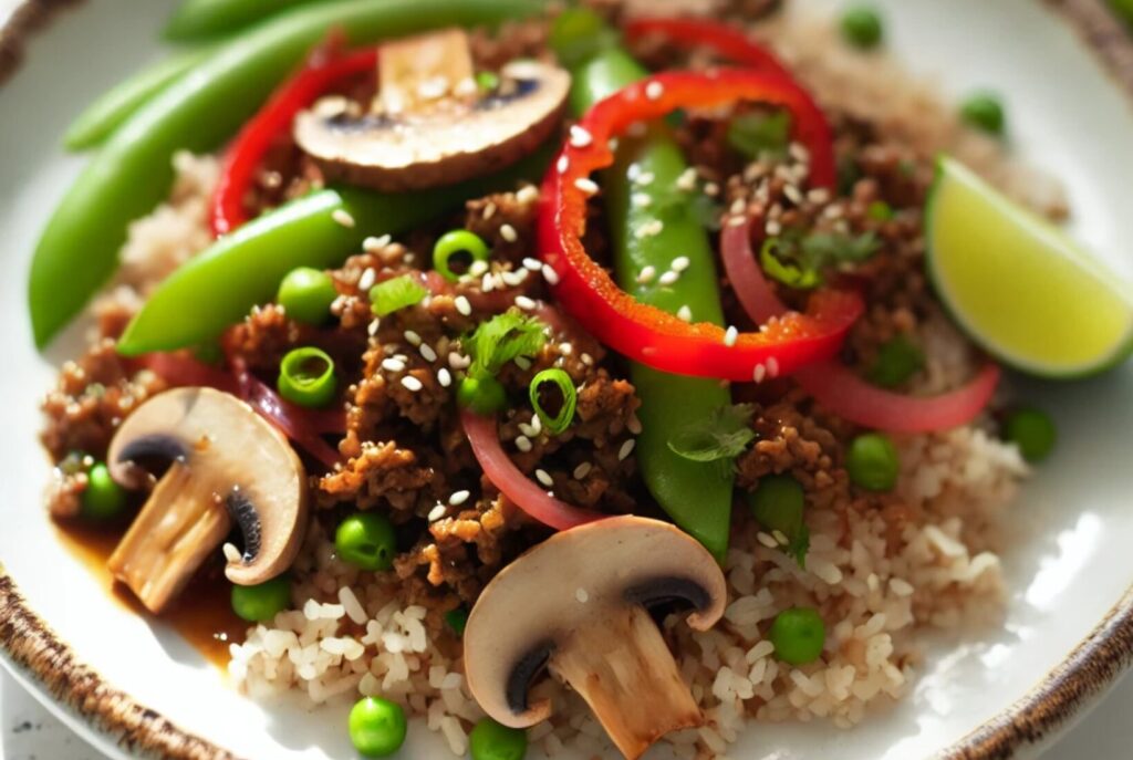 Hoisin Pork & Mushroom Rice Bowl