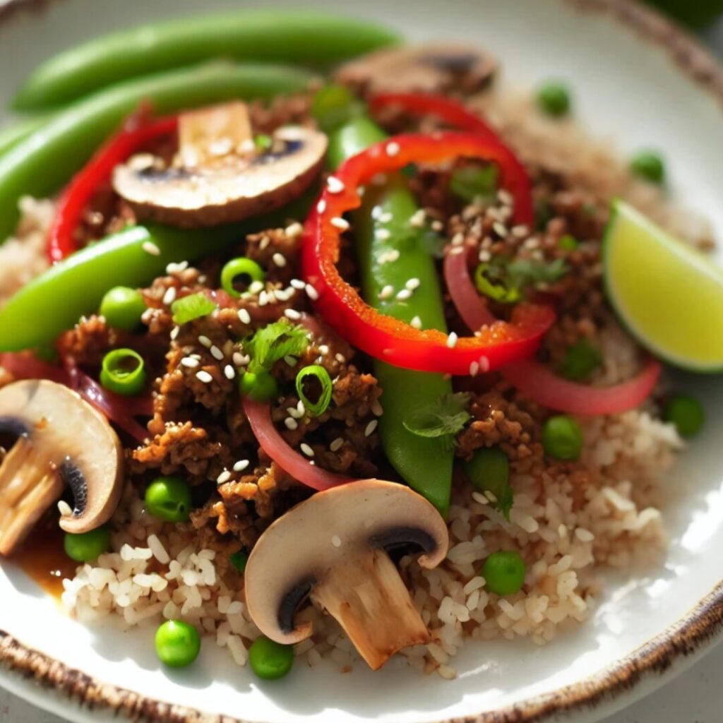 Hoisin Pork & Mushroom Rice Bowl