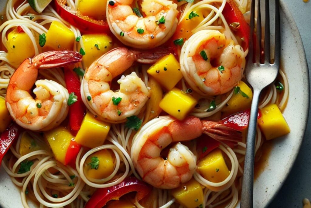 Mango Prawn Stir-Fry Noodles