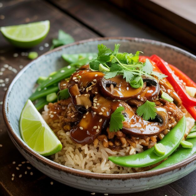 Hoisin Pork & Mushroom Rice Bowl