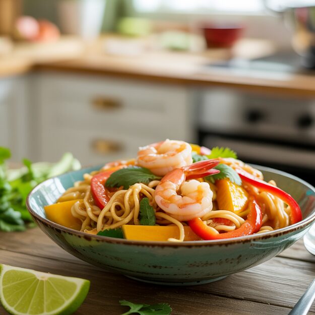Mango Prawn Stir-Fry Noodles