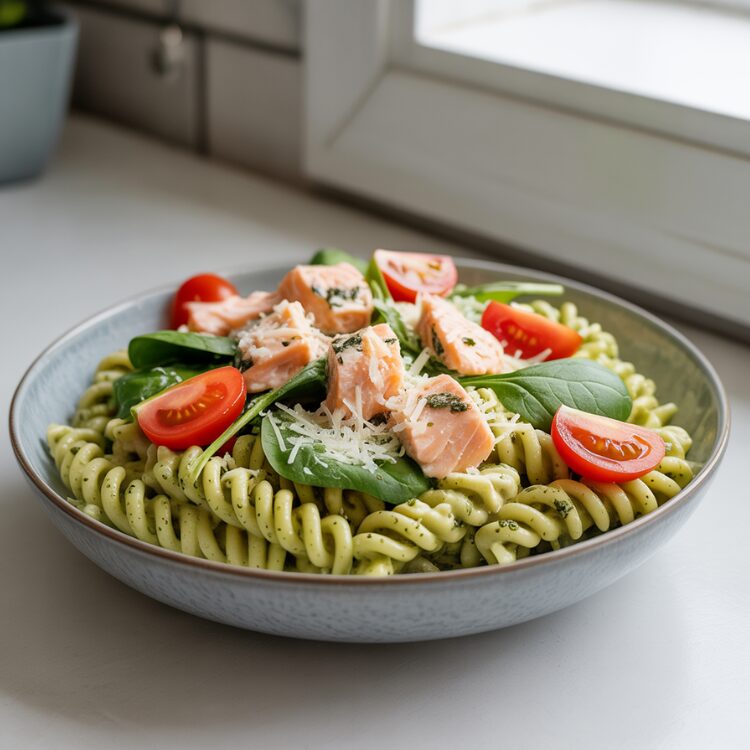 Creamy Salmon and Pesto Fusilli