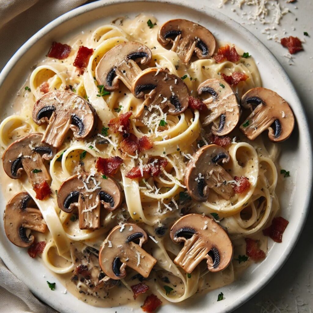 Bacon and Mushroom Alfredo