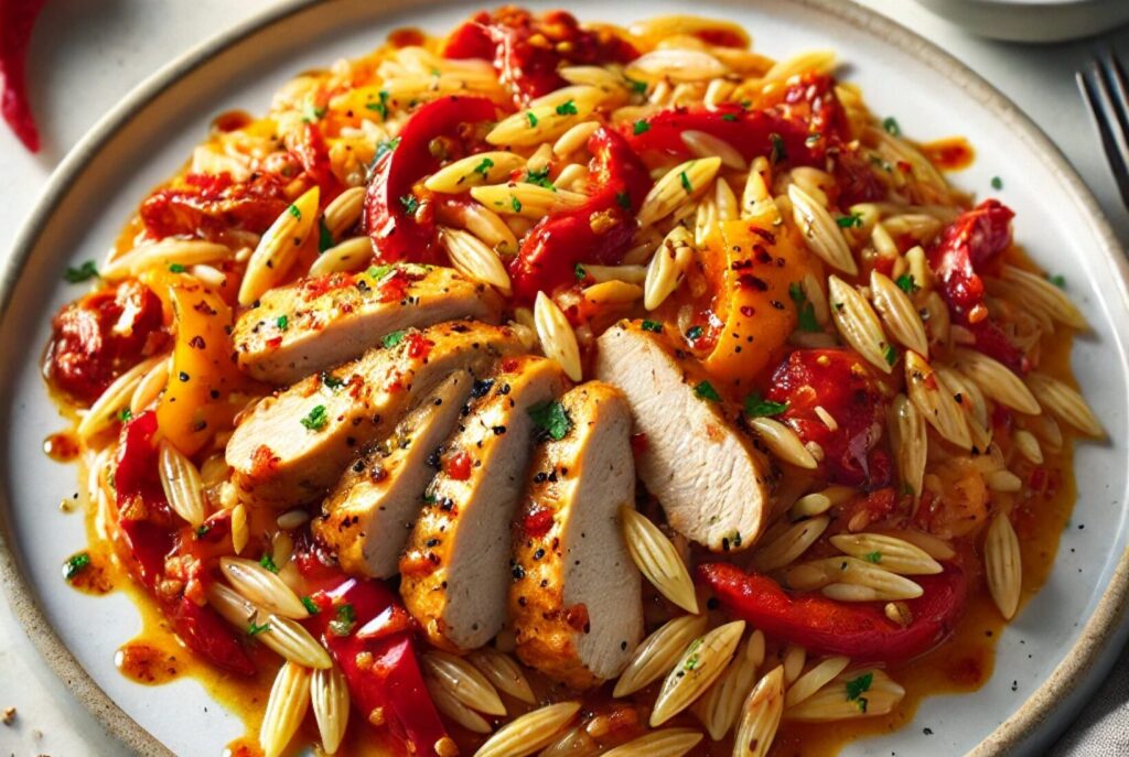 Chicken, Pepper & Harissa Orzo