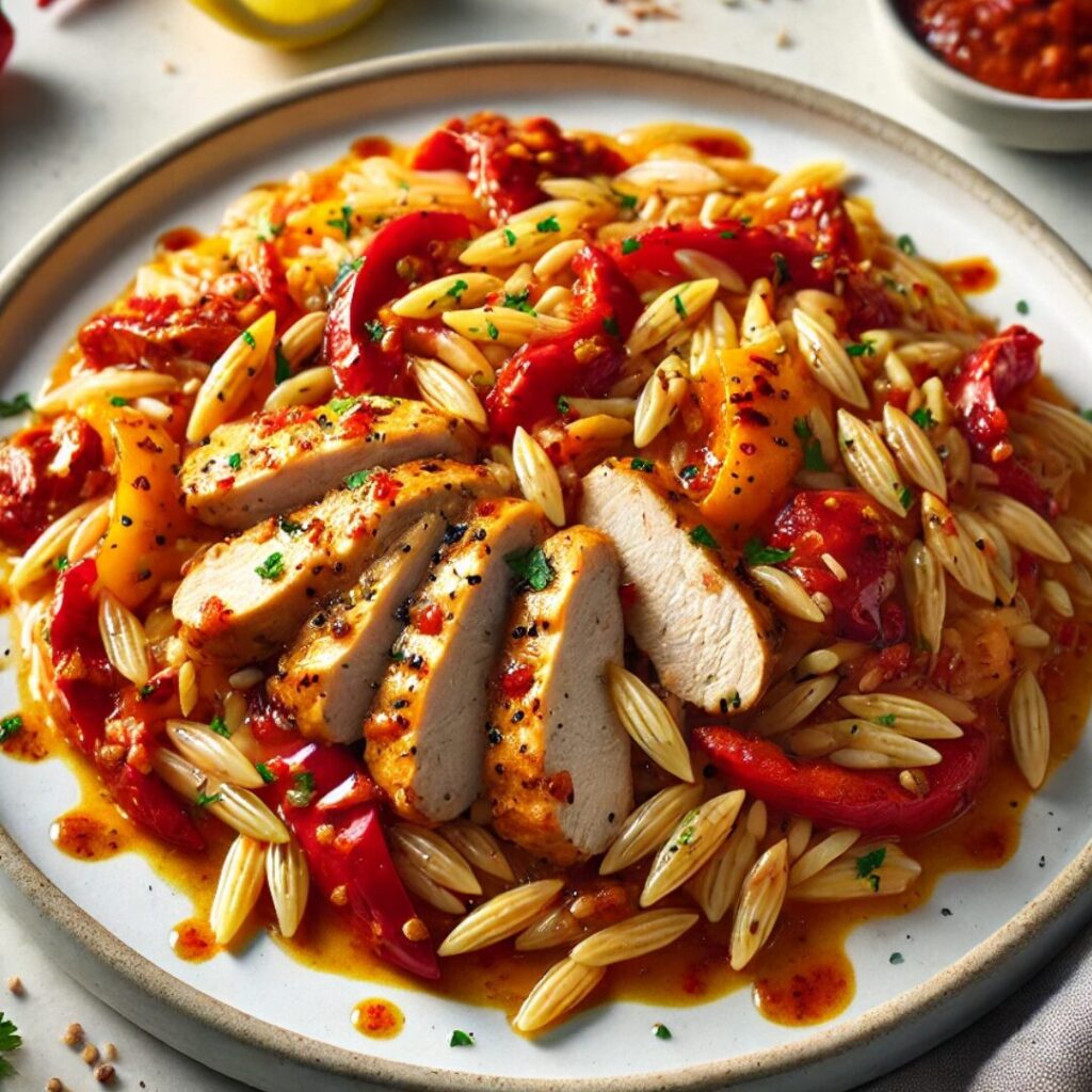 Chicken, Pepper & Harissa Orzo