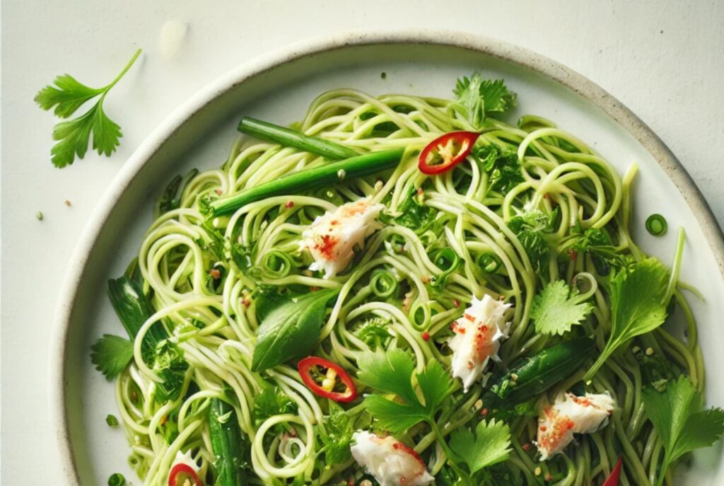 Chilli Crab & Spring Green Noodles