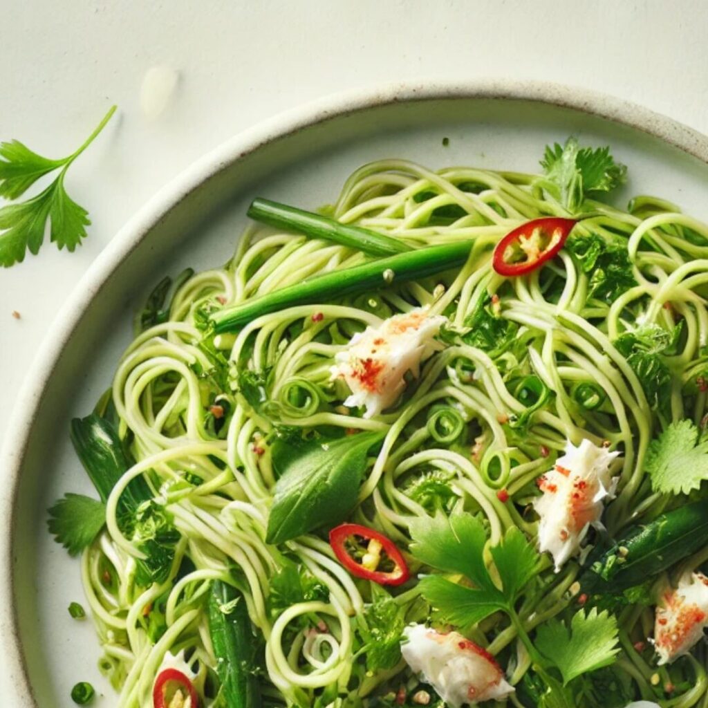 Chilli Crab & Spring Green Noodles