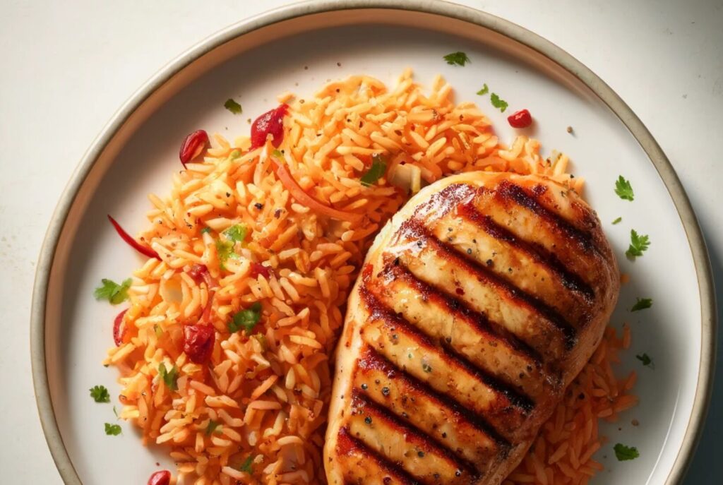 Grilled Chicken Breast with Peri Peri Rice