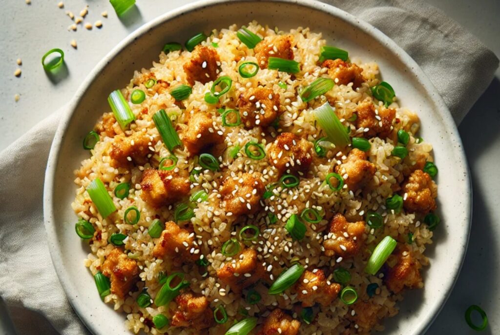 Sesame Pork and Egg Fried Rice