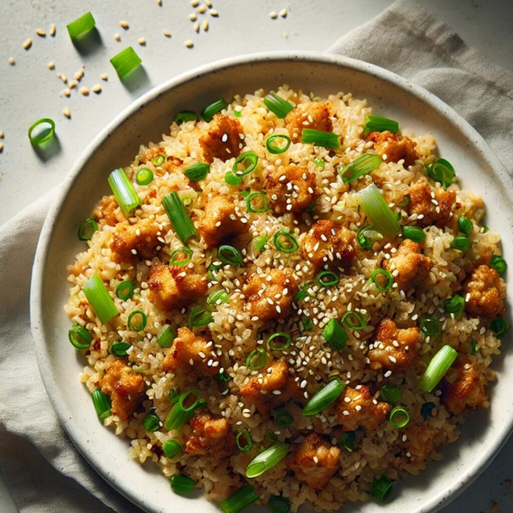 Sesame Pork and Egg Fried Rice