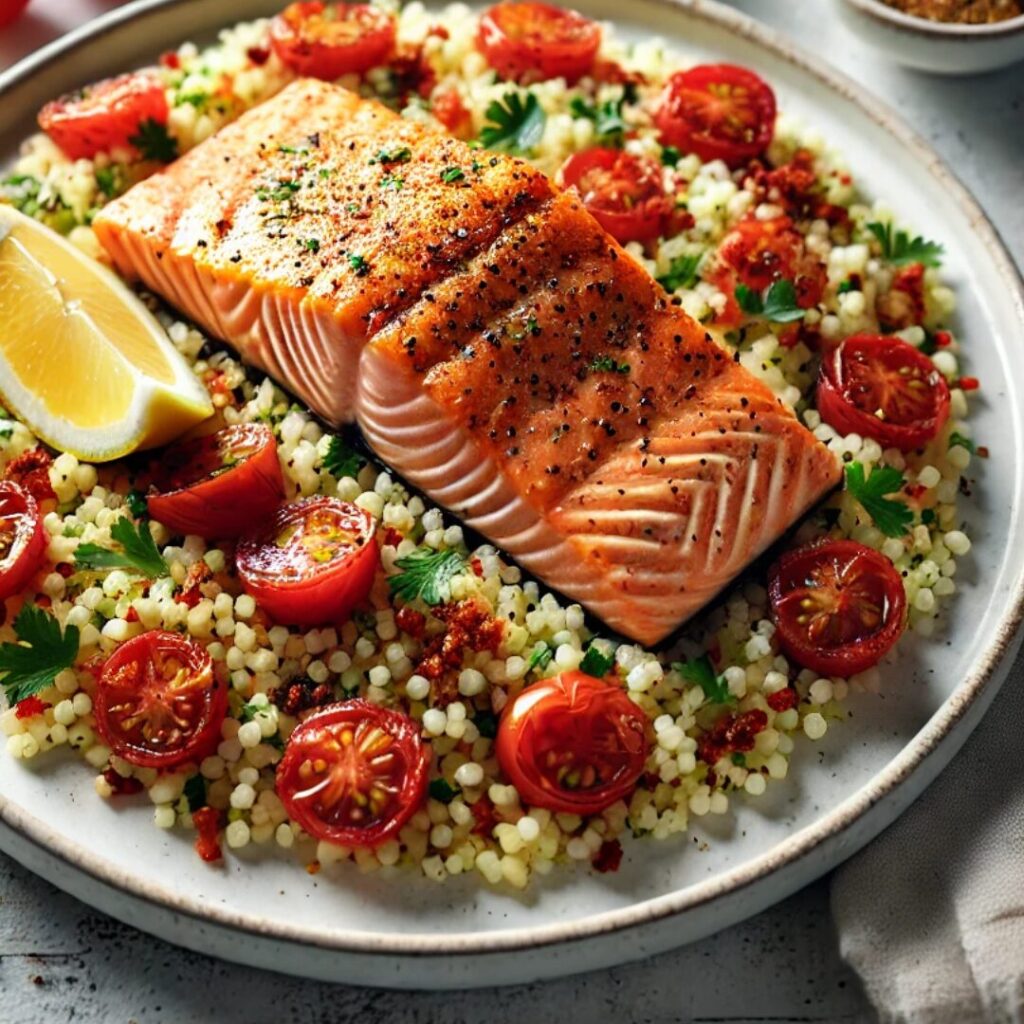 Spiced Salmon with Tomato Couscous