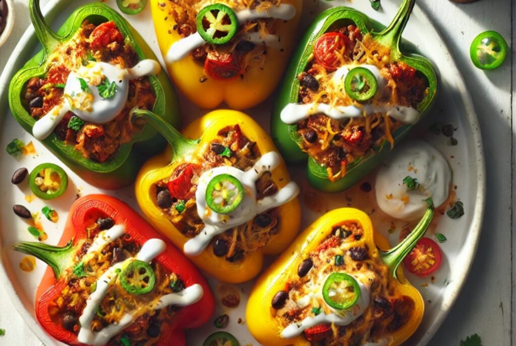 Air Fryer Taco-Stuffed Bell Peppers