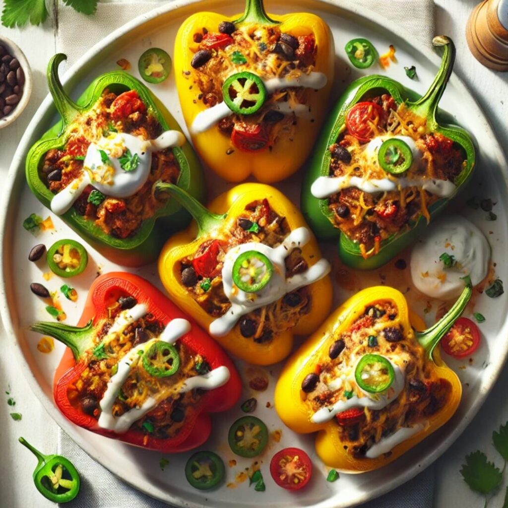 Air Fryer Taco-Stuffed Bell Peppers