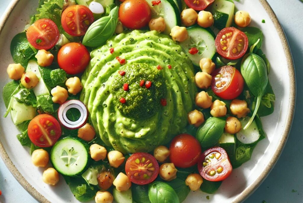 Avocado Pesto Chickpea Salad