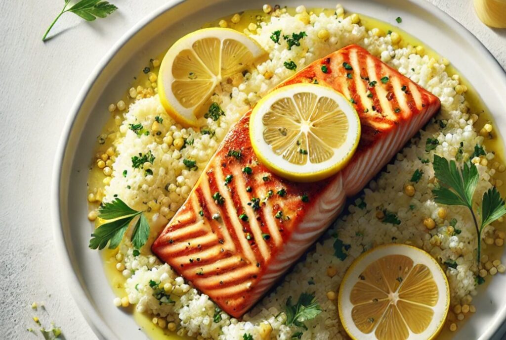 Lemon Garlic Salmon with Couscous