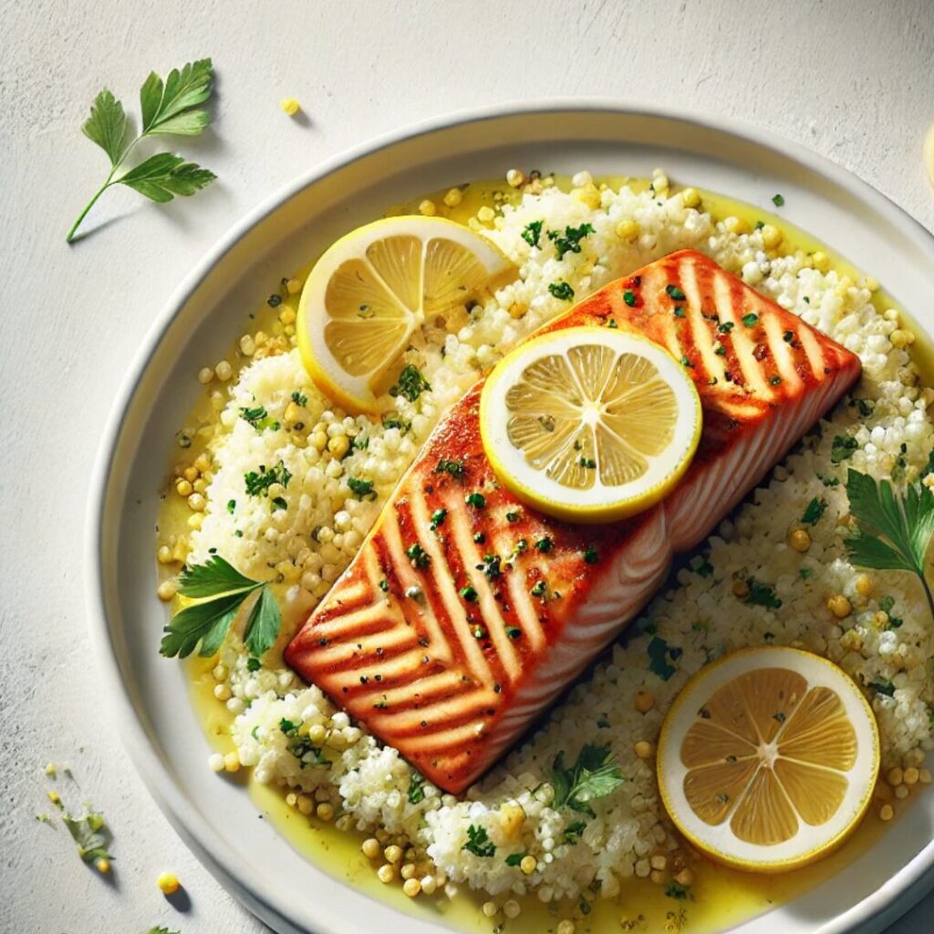 Lemon Garlic Salmon with Couscous